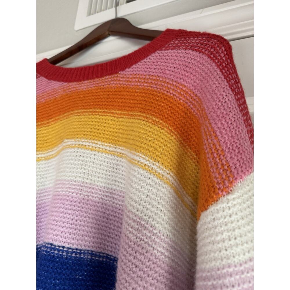 Old Navy Women’s Colorful Sweater Size L Oversized Comfy Crewneck Rainbow - Picture 7 of 12